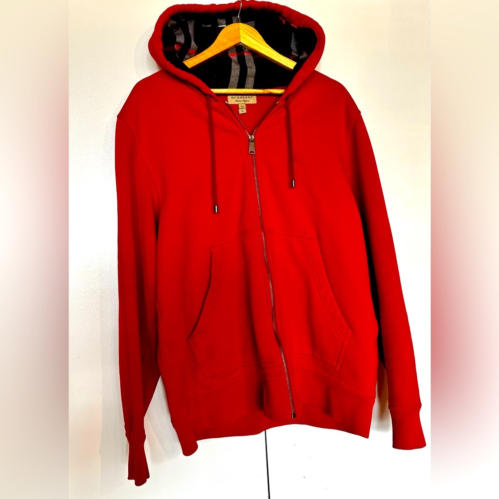Burberry, red, zip up hoodie!